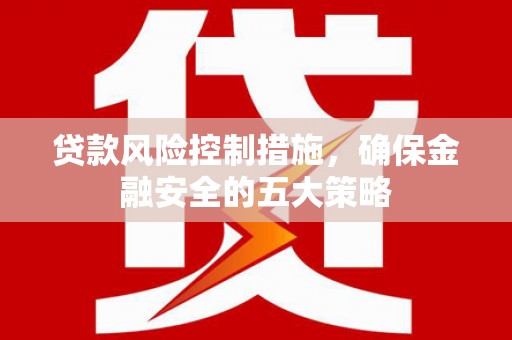 石碇贷款风险控制措施，确保金融安全的五大策略