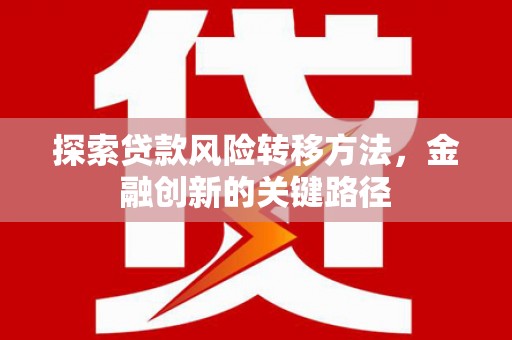 石碇探索贷款风险转移方法，金融创新的关键路径